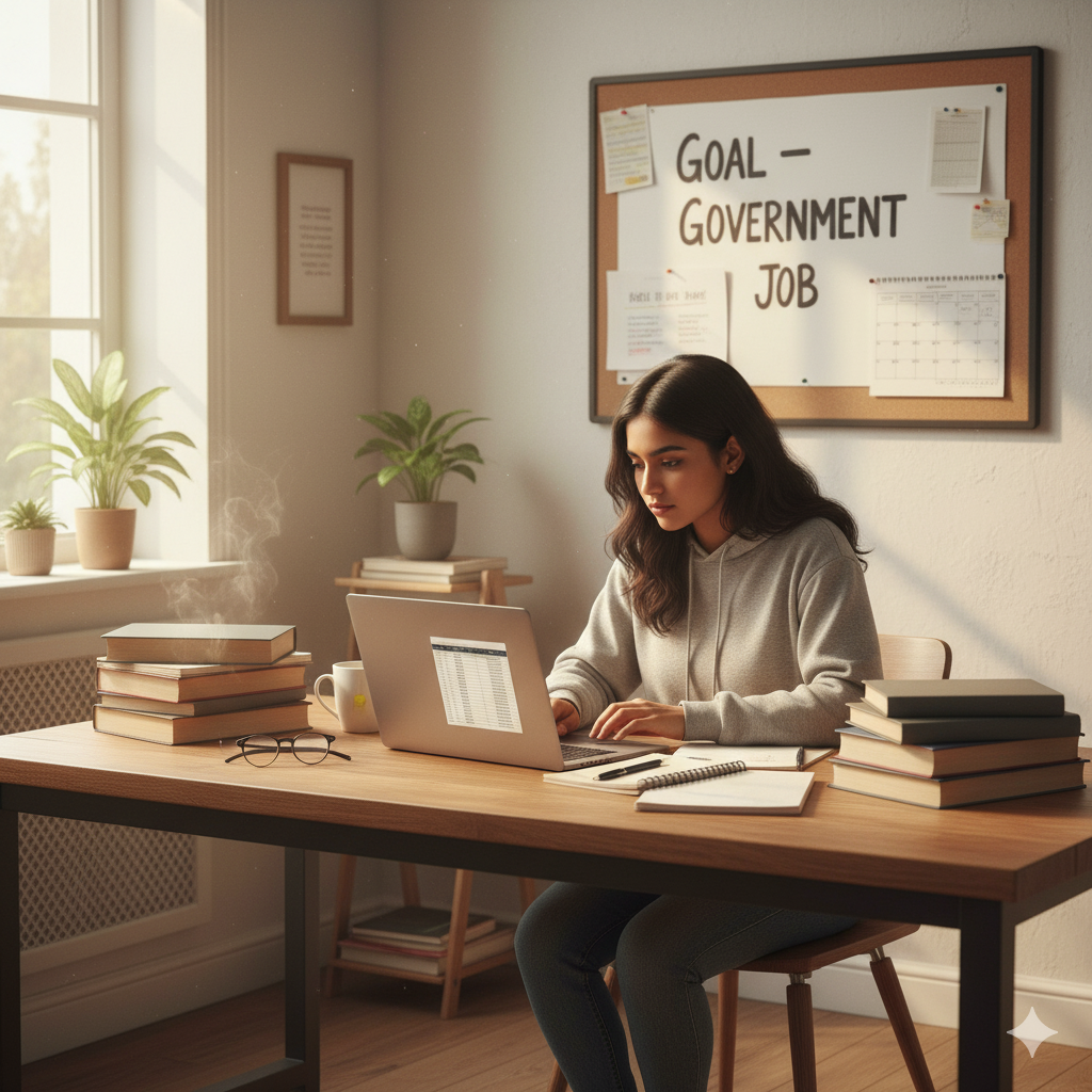 Student studying for competitive